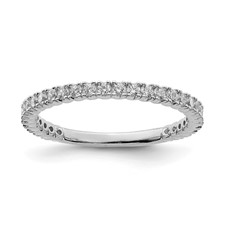 Image of Sterling Shimmer Sterling Silver Rhodium-plated 28 Stone CZ Band