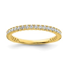 Image of Sterling Shimmer Sterling Silver Gold-tone Flash Gold-plated 28 Stone CZ Band
