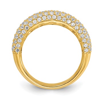 Affordable Expressions Sterling Silver Pavé Gold-plated CZ Ring — alternate view