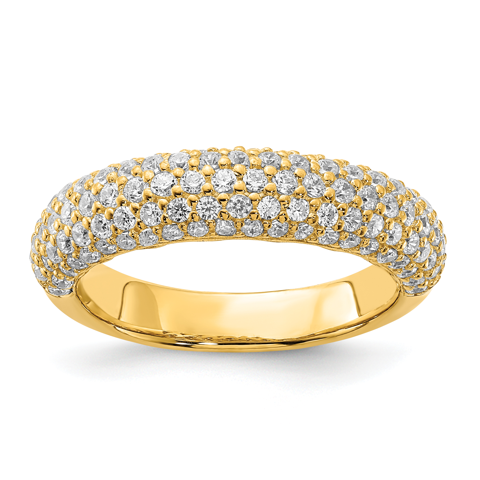 Affordable Expressions Sterling Silver Pavé Gold-plated CZ Ring