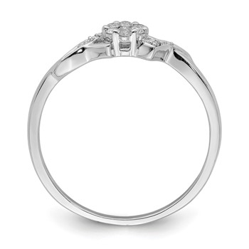Sterling Silver Rhodium Plated Diamond Ring — alternate view