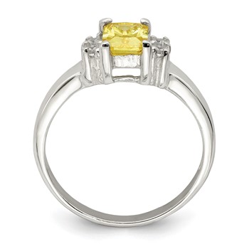 Sterling Silver Yellow and White CZ Ring — alternate view