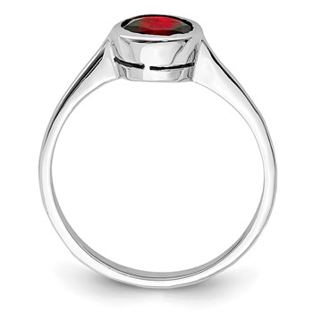 Sterling Silver Rhodium-plated Garnet Ring — alternate view