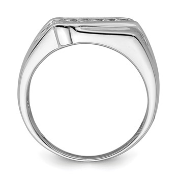 Sterling Silver Rhodium Plated Fancy CZ Ring — alternate view