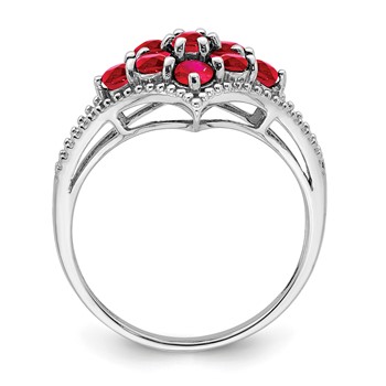 Sterling Silver Rhodium-plated Ruby Ring — alternate view