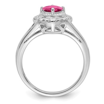 Sterling Silver Rhodium-plated Pink Tourmaline Ring — alternate view