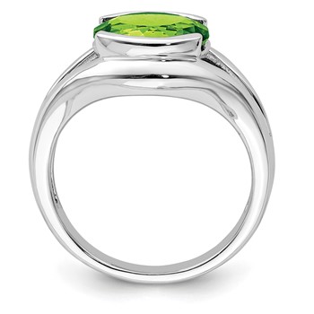 Sterling Silver Rhodium Peridot Ring — alternate view