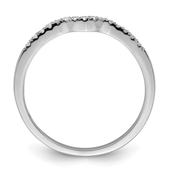 Sterling Silver Rhodium Plated Diamond Wrap Ring — alternate view