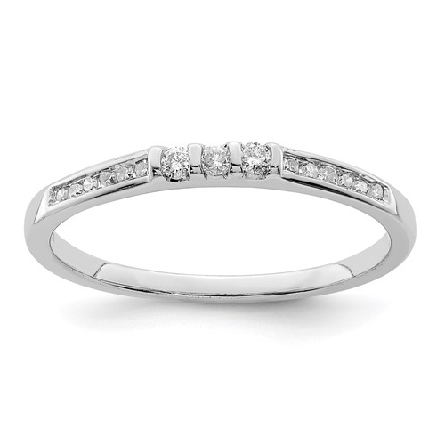 Sterling Silver Rhodium Plated Diamond Ring