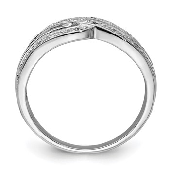 Sterling Silver Rhodium Plated Diamond Ring — alternate view