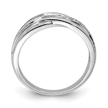 Sterling Silver Rhodium Plated Diamond Ring — alternate view