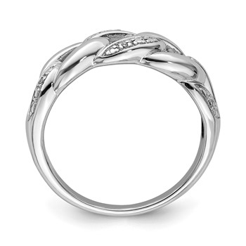 Sterling Silver Rhodium Plated Diamond Ring — alternate view