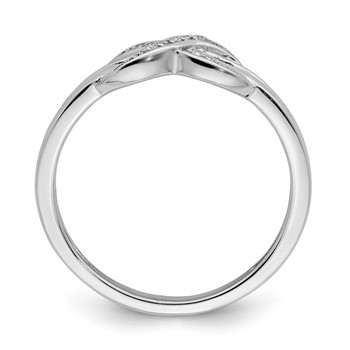Sterling Silver Rhodium Plated Diamond Infinity Ring — alternate view