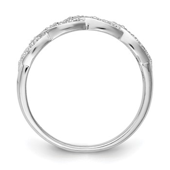 Sterling Silver Rhodium Plated Diamond Ring — alternate view