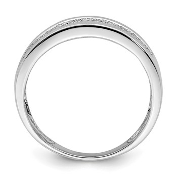 Sterling Silver Rhodium Plated Diamond Ladies Band — alternate view