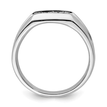 Sterling Silver Rhodium Plated Diamond Men's Ring — alternate view