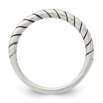Sterling Silver Stackable Twist Ring — alternate view