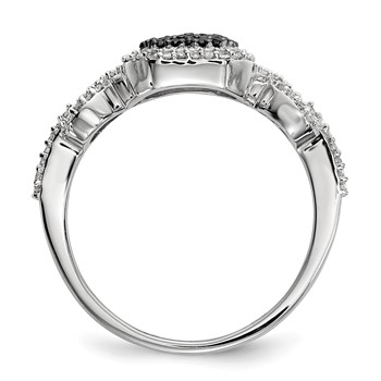 Sterling Silver Black and White Diamond Ring — alternate view