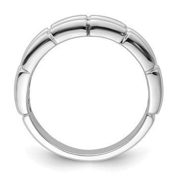 White Night Sterling Silver Rhodium-plated White and Black Diamond Men's Ring — alternate view