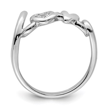 Sterling Silver Rhodium Plated Diamond LOVE Ring — alternate view