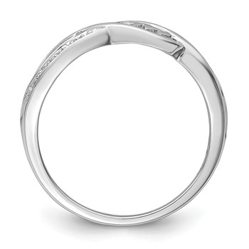 Sterling Silver Rhodium Plated Diamond Heart MOM Ring — alternate view