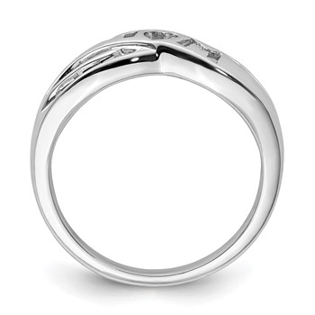 Sterling Silver Rhodium Plated Diamond MOM Ring — alternate view
