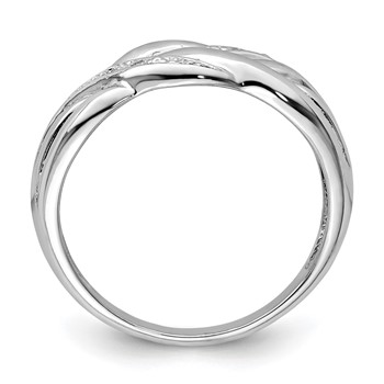 Sterling Silver Rhodium Plated Diamond Ring — alternate view
