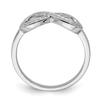 Sterling Silver Rhodium-plated with CZ Infinity Ring — alternate view