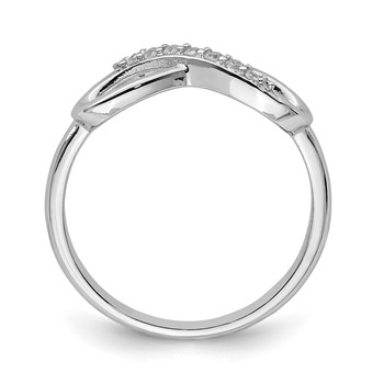 Sterling Silver Rhodium-plated with CZ Infinity Ring — alternate view