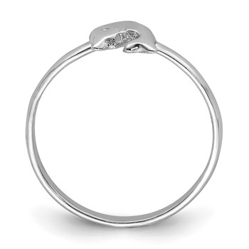 Sterling Silver Rhodium-plated Polished Dolphin Children's Ring — alternate view