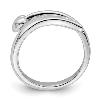 Sterling Silver Rhodium-plated Heart w/Wing Toe Ring — alternate view