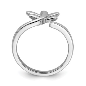 Sterling Silver Rhodium-plated Dragonfly Toe Ring — alternate view