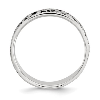 Sterling Silver Antiqued Floral Ring — alternate view