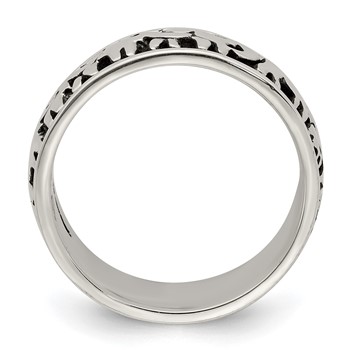 Sterling Silver Polished and Antiqued Elephants Ring — alternate view