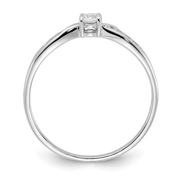 Sterling Silver Rhodium-plated Polished and CZ Ring — alternate view
