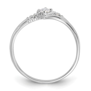 Sterling Silver Rhodium-plated and CZ Ring — alternate view