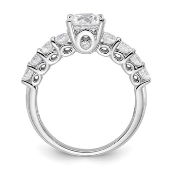 Pure Fire Sterling Silver Rhodium-plated Polished & CZ Ring — alternate view