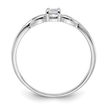 Sterling Silver Rhodium-plated and CZ Ring — alternate view