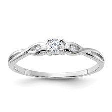 Image of Sterling Silver Rhodium-plated and CZ Ring