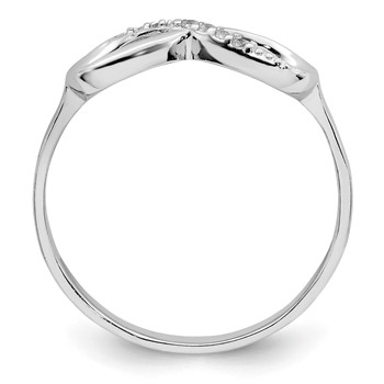 Sterling Silver Rhodium-plated Polished CZ Infinity Ring — alternate view