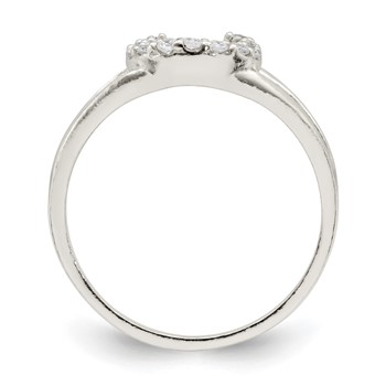 Sterling Silver Polished CZ Horseshoe Ring — alternate view