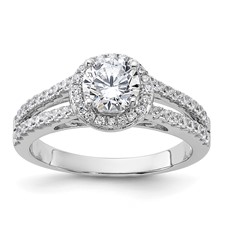 Image of Sterling Silver Rhodium-plated & CZ Ring