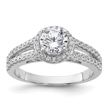 Sterling Silver Rhodium-plated and CZ Ring