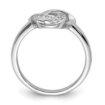 Sterling Silver Rhodium-plated CZ Knot Ring — alternate view