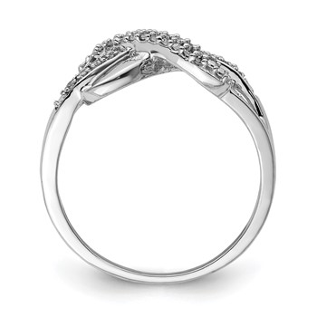 Sterling Silver Rhodium Plated Diamond Infinity Ring — alternate view