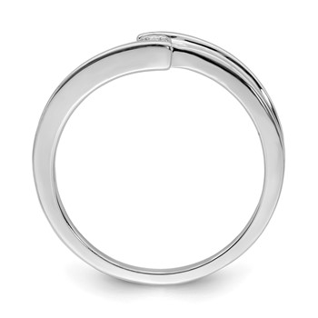 Sterling Silver Rhodium Plated Polished Diamond Ring — alternate view