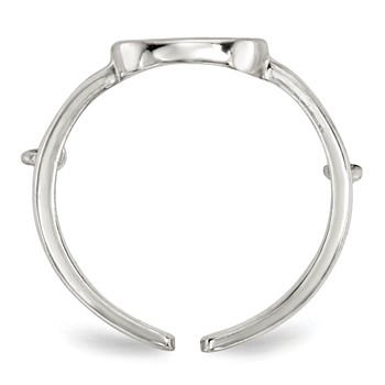 Sterling Silver Polished Chain & Peace Double Ring — alternate view