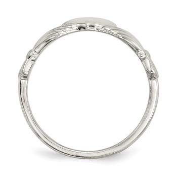 Sterling Silver Polished CZ Claddagh Ring — alternate view