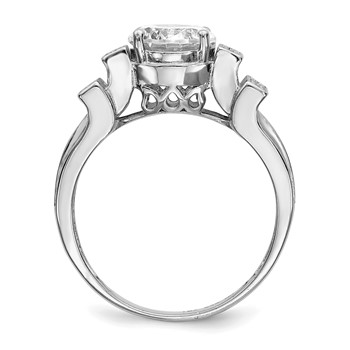 Sterling Silver Rhodium-plated CZ Tiered Pavé Ring — alternate view
