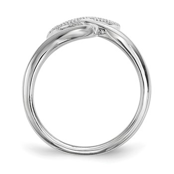 Sterling Silver Rhodium-plated CZ Adjustable Fingernail Ring — alternate view